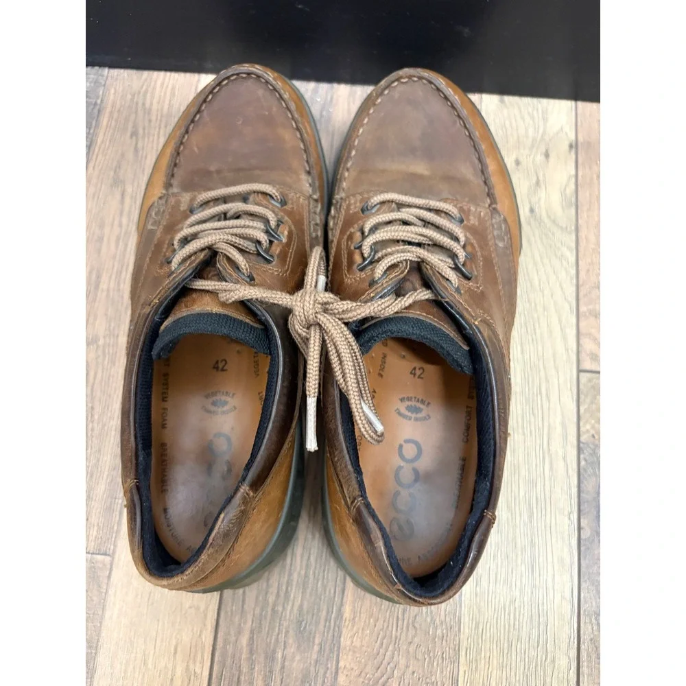 ECCO‎ Track 25 Mens Gore-Tex Waterproof Leather Shoes Brown Oxford Size 42 8-8.5
